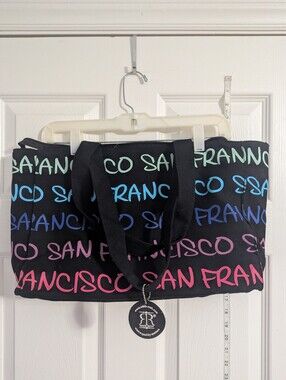 Robin Ruth Black Tote with Multicolor "San Francisco" Script